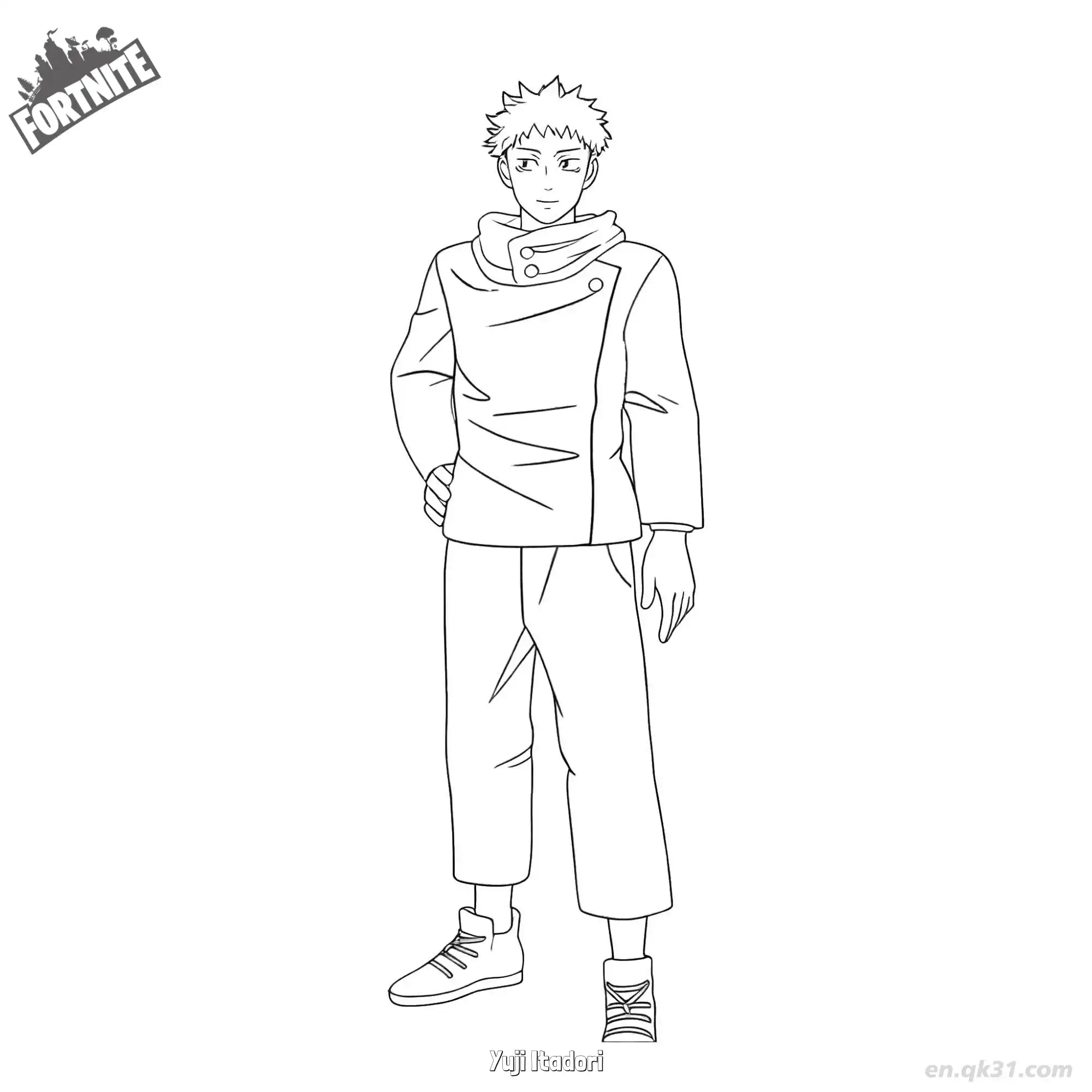 免费 虎杖悠仁 01简笔画 素描 涂鸦 - 免费可打印堡垒之夜 下载PDF 简笔画涂色页